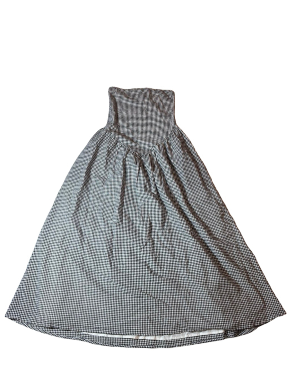 RESA Gingham Strapless Maxi Dress Medium Cotton Basque Waist Cottagecore
